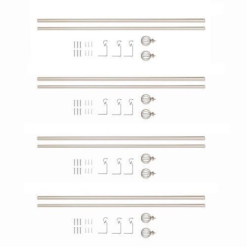 AMG HOME COLLECTIONS Adjustable Drapery Rods Set, 42-120 inch Metal Curtain Rods with Round Cage, Accessories (4 Pack) - R049L904 AMG HOME COLLECTIONS Adjustable Drapery Rods Set, 42-120 inch Metal Curtain Rods with Round Cage, Accessories (4 Pack) - R049L904